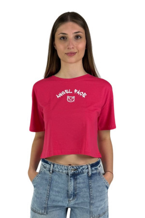 XT Studio t-shirt cropped con stampa frontale e posteriore x124st3001J40010 [9070b5ae]