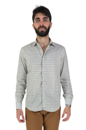 Luca Bertelli camicia in cotone con collo francese c31606 [e5c4cc5c]