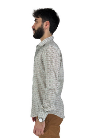 Luca Bertelli camicia in cotone con collo francese c31606 [e5c4cc5c]