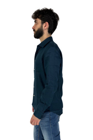Guy camicia in lino con colletto alla francese Custom910n-1211 m47505 [2498645d]
