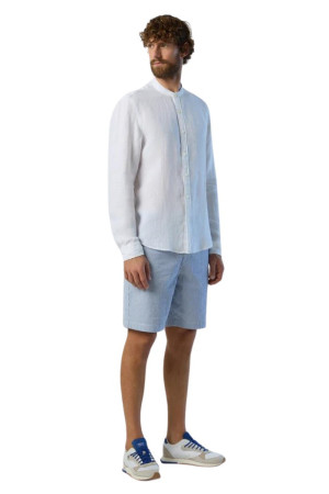 North Sails camicia coreana in lino con logo ricamato 664301 [b3ce8788]