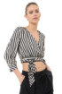 Fracomina blusa cropped ad incrocio a righe fj24st1002w413n8 [11f56c3d]