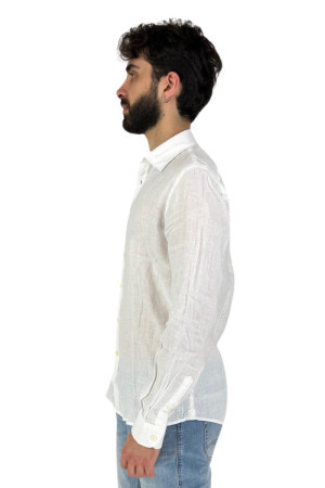 Philotinto camicia in lino con colletto alla francese 24s18ca-linenpd [0b4539d1]