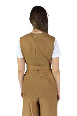 Markup gilet in lino con fusciacca mw666111 [db7ee0ad]