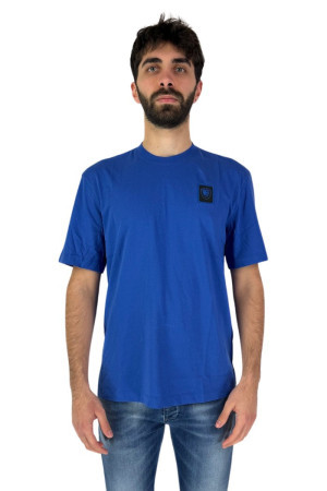 Blauer t-shirt in jersey con patch scudetto 24sbluh02243 [fd5b41b2]