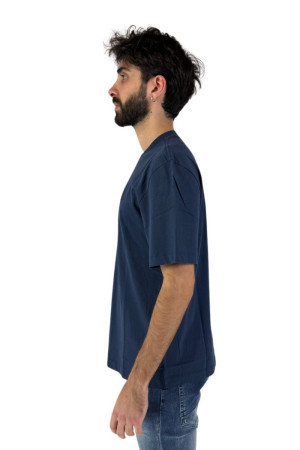 Blauer t-shirt in jersey con patch scudetto 24sbluh02243 [f1ca6fcb]