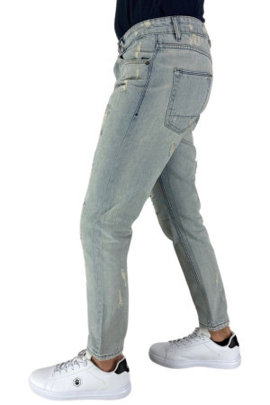Urban Ring jeans cropped in denim di cotone con rotture ur615010 [f6027706]