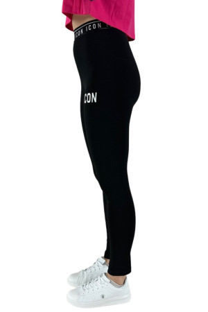 Icon leggings in cotone stretch con stampa logo id8115l [b3653016]