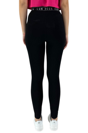 Icon leggings in cotone stretch con stampa logo id8115l [dd5eb21f]