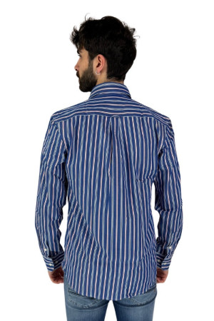 MCS camicia in cotone a righe con taschino 10msh201-02613 [9351169d]