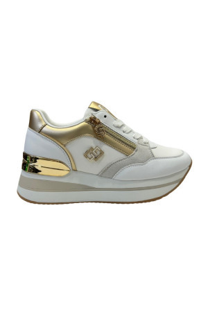 Gold & Gold sneaker in similpelle con dettaglio laminato e zip gb836 [a30ca149]