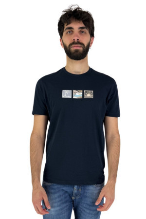 Markup t-shirt in jersey di cotone con stampa a contrasto mk691059 [0e09d637]