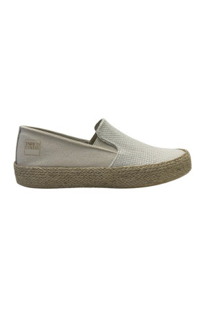 Enrico Coveri slip on in tela con fondo juta Slip Net ecm410201 [015bcda2]