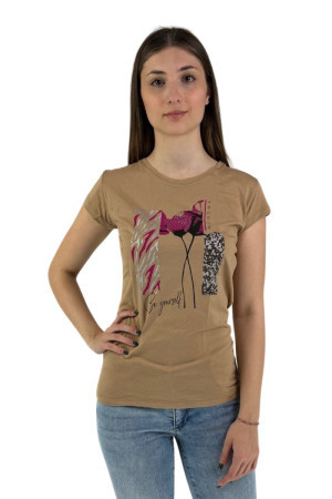 Maidoma t-shirt con stampa frontale con strass e paillettes pe24f520/ma8211 [31167517]