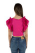 Markup t-shirt cropped in cotone con rouches mw661015 [31c26747]