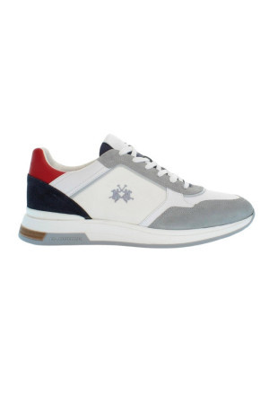 La Martina sneaker in tela e camoscio con logo ricamato lfm241.061.4070 [8532ff0b]