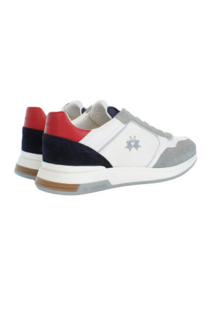 La Martina sneaker in tela e camoscio con logo ricamato lfm241.061.4070 [ee593a1c]