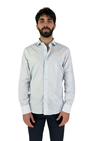 Brouback camicia in cotone con microfantasia luxury-slim387 q-clax [d159b39f]