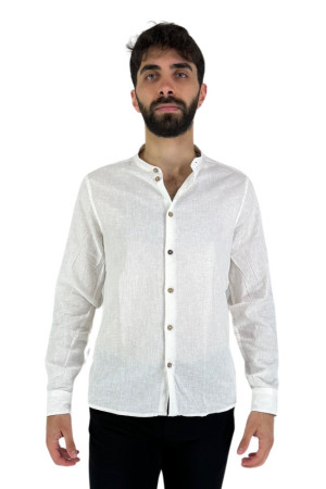 Hamaki-Ho camicia coreana manica lunga in lino e cotone ce1233h [fd23221c]