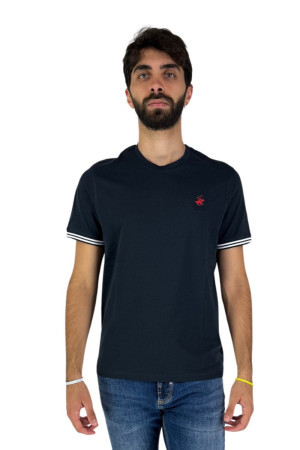 Beverly Hills Polo Club t-shirt con orli delle maniche a contrasto c-ts414005 [499ed5ed]