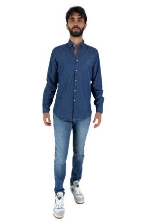 Beverly Hills Polo Club camicia in tela di denim C-mayaca-denim [76d7e075]