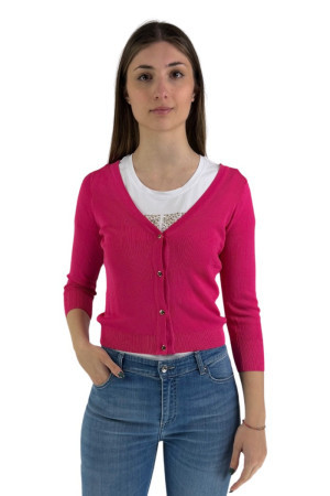 Fracomina cardigan slim con scollo a V fr24st8003k41601 [03357a8b]