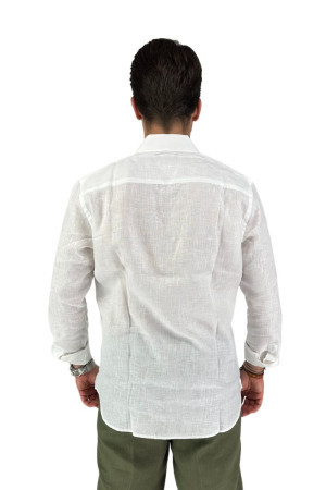 North Sails camicia in lino con logo ricamato 664114 [872fcaa4]