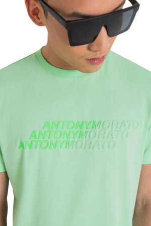 Antony Morato t-shirt regular in cotone con stampa logo mmks02350-fa100144 [77b578a3]