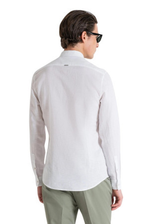 Antony Morato camicia slim in cotone e lino Alicante mmsl00722-fa401074 [d09feaf4]