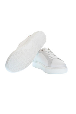 La Martina sneaker in tela e pelle con logo ricamato lfm241.001.3110 [3ae4b5f3]