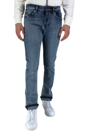 Guy jeans in denim di cotone stretch con baffature Cross617-8930s m47461 [1a1602b8]