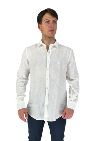 Lumberjack camicia colletto francese in cotone e lino cm80846-014 [98a92361]