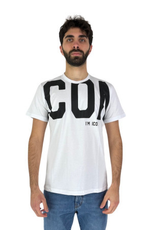 Icon t-shirt girocollo in jersey con stampa logo iu8076t [c2ba0e1f]