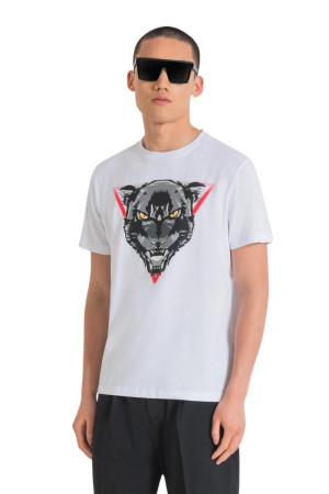 Antony Morato t-shirt regular in jersey con stampa tigre mmks02392-fa100144 [d91396d6]