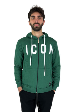 Icon felpa zip in cotone con cappuccio e stampa logo iu8004fz [0bb89957]