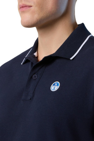 North Sails polo in piquet a manica lunga con logo ricamato 692454 [95883763]