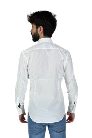 Alviero Martini camicia in cotone slim con dettaglio Geo Classic 1345/ui41 [cbcc35e3]