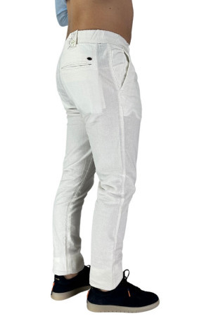 Guy pantalaccio in lino e cotone con pences spider228-2211 m46098 [4a0d88b0]