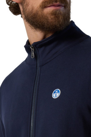 North Sails felpa con zip e logo patch 691221 [85a7c739]