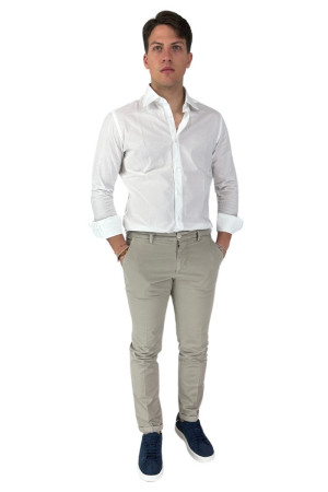 Luca Bertelli pantalone chino in cotone stretch p11400tom [057ed18d]