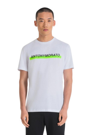 Antony Morato t-shirt regular in cotone con stampa logo mmks02354-fa100144 [776c240c]