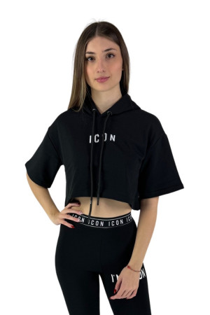 Icon felpa cropped mezza manica con cappuccio id8026fc [7249d7da]