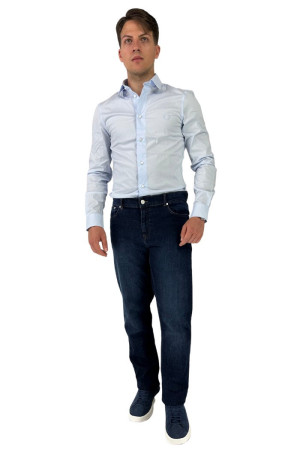 Trussardi camicia in cotone stretch con collo francese 52c00305-1t006268 [26db753e]