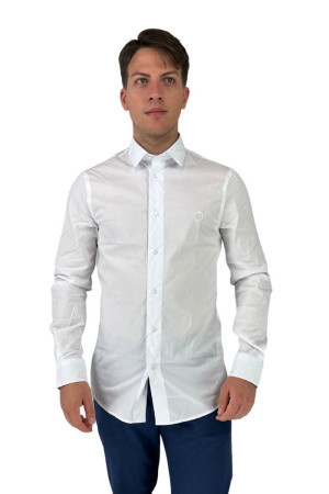 Trussardi camicia in cotone stretch con collo francese 52c00305-1t006268 [6d22e552]