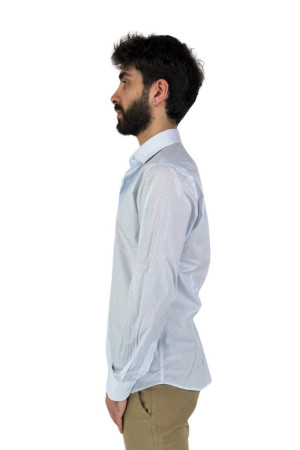 Brouback camicia in cotone con microfantasia luxury-slim387 c140 [2779d760]