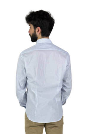 Brouback camicia in cotone con microfantasia luxury-slim387 c140 [90641664]