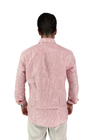 North Sails camicia rigata in lino botton down 664122 [8b504bf1]