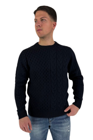 Nerovago maglione girocollo in misto viscosa con lavorazione 731001 [71a76239]