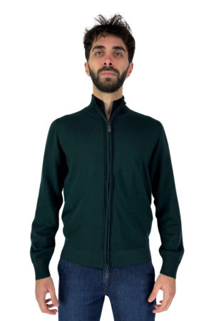 Nerovago cardigan a zip con doppio collo 730576 [9814ce8b]