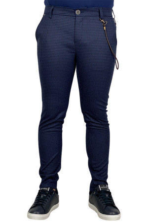 Solid pantalone chino slim fit a quadri in poliviscosa 6208711 [f95ac99b]